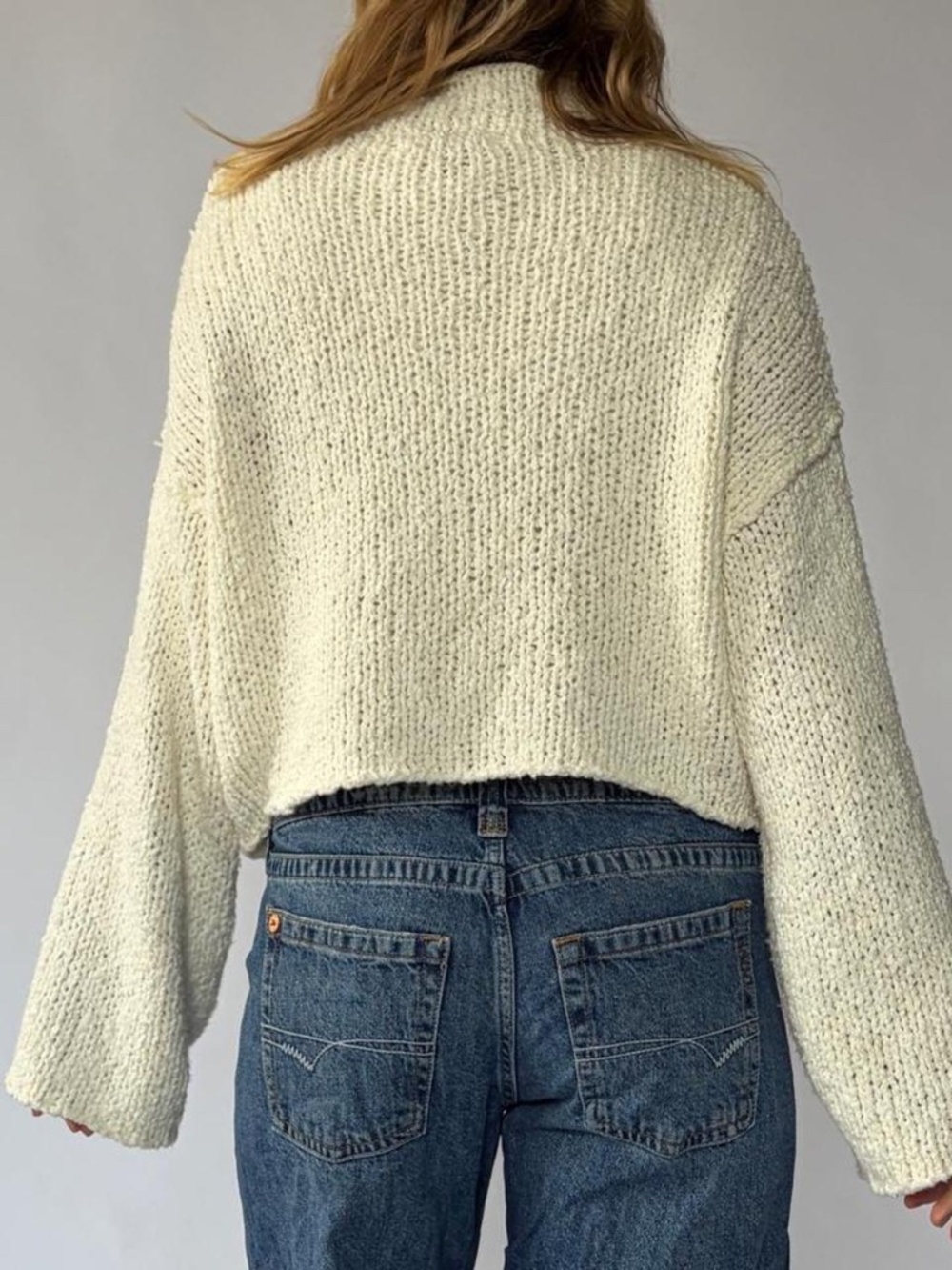 Anthropologie Bell Sleeve Knit Sweater Medium Cream - Picture 3 of 7